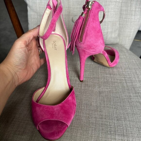Botkier Anna High Heels Womens Sz 8.5 Ankle Strap Tassel Suede Party Going Out - Picture 8 of 11